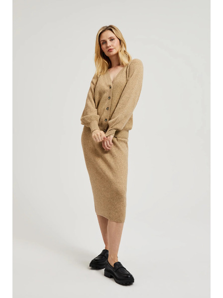 Moodo Fustă midi tricotată bej Moodo
