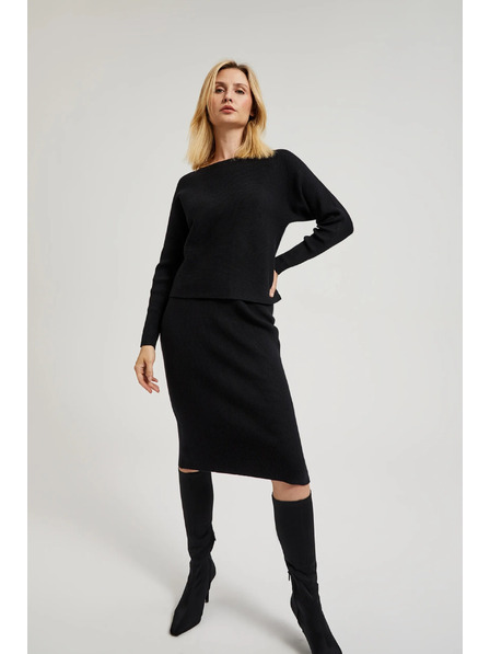 Moodo Fustă creion tricotată neagră Moodo