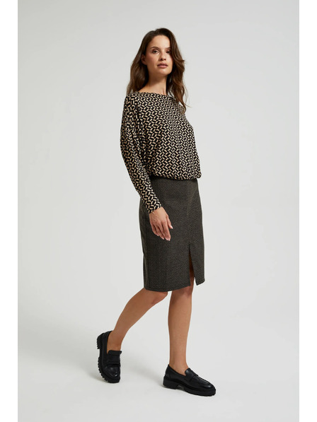 Moodo Fustă creion cu fir metalic neagră Moodo