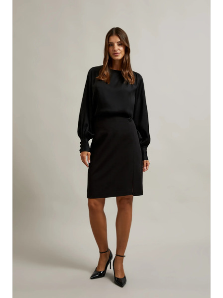 Moodo Fustă creion cu nasture decorativ neagră Moodo