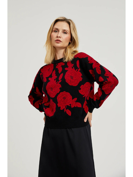 Moodo Pulover negru cu imprimeu Moodo