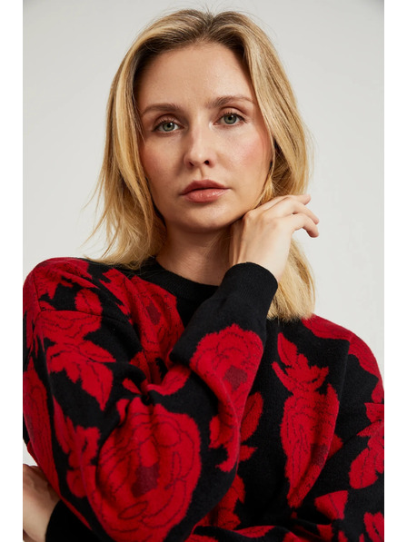 Moodo Pulover negru cu imprimeu Moodo