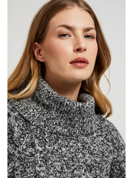 Moodo Pulover cu guler gros negru Moodo
