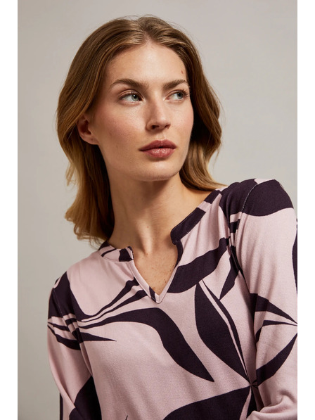 Moodo Pulover cu model geometric roz Moodo