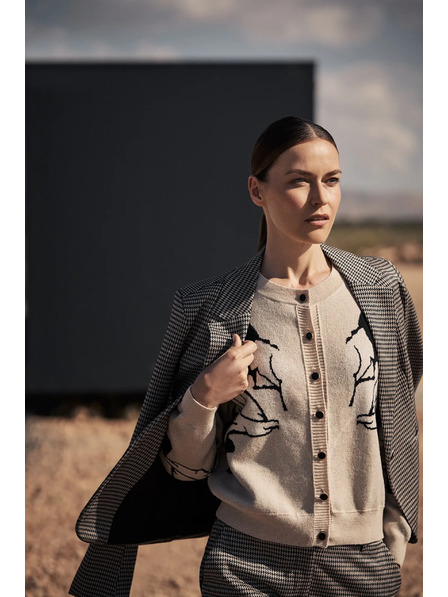 Moodo Pulover cu nasturi bej Moodo