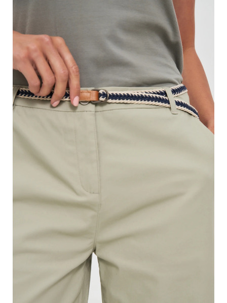 Moodo Pantaloni scurți din bumbac cu curea olive Moodo