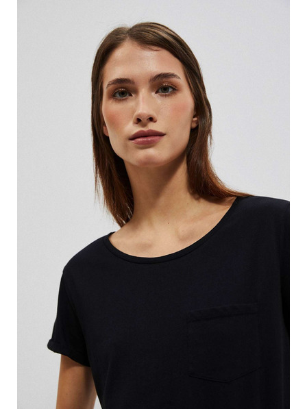 Moodo Cămașă lungă neagră pentru femei Moodo