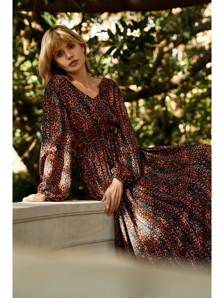 Moodo Rochie cu model pentru femei portocalie și maro Moodo