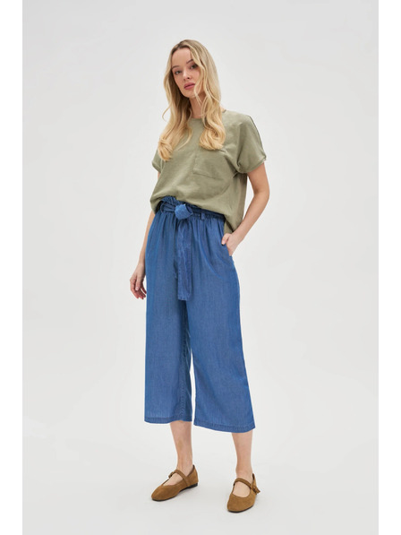 Moodo Pantaloni albaștri largi pentru femei Moodo