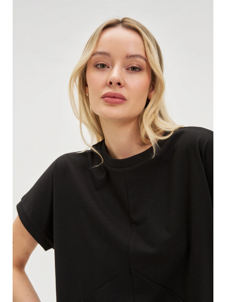 Moodo Cămașă lungă neagră pentru femei Moodo