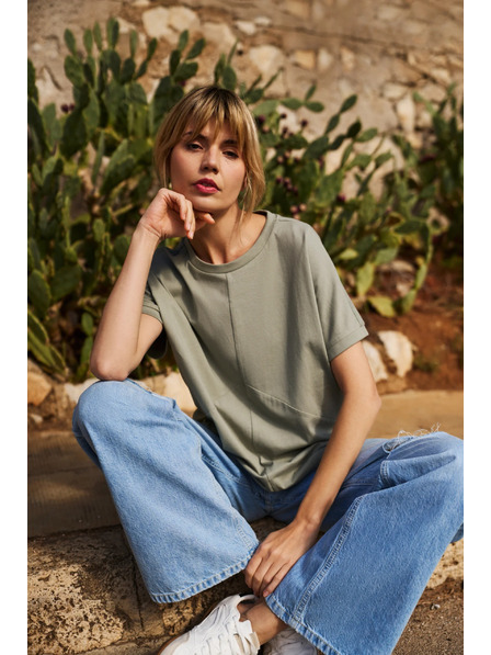 Moodo Tricou lejer kaki pentru femei Moodo