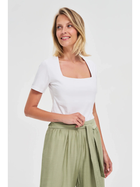 Moodo Tricou alb pentru femei Moodo