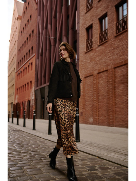 Moodo Fustă damă cu model leopard Moodo - maro