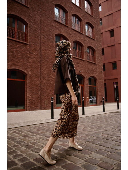 Moodo Fustă damă cu model leopard Moodo - maro