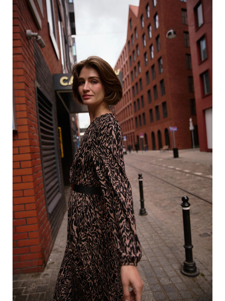 Moodo Rochie cu imprimeu maro Moodo