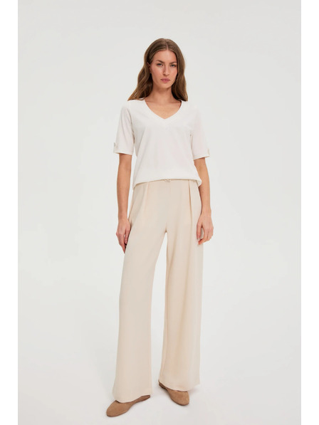 Moodo Bluză cu decolteu în V albă Moodo