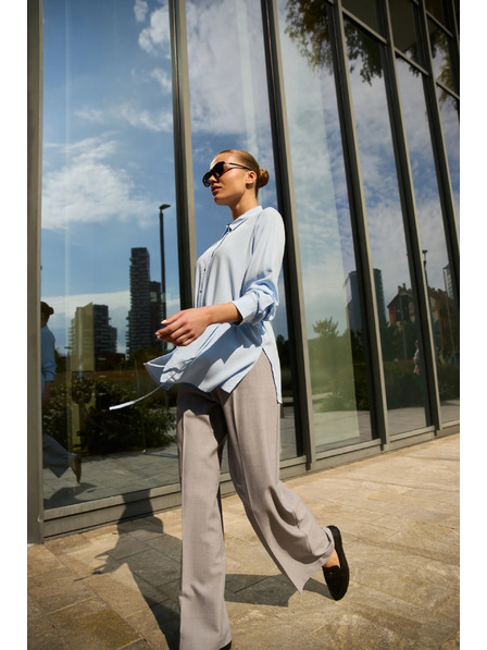 Moodo Bluză albastru deschis cu legare Moodo