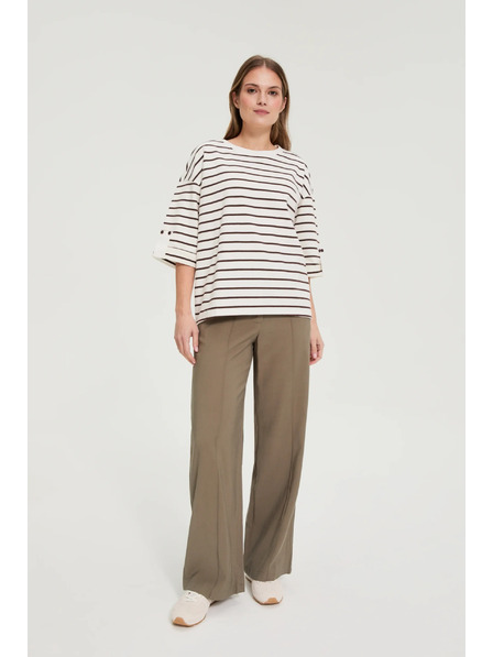 Moodo Hanorac în dungi alb Moodo