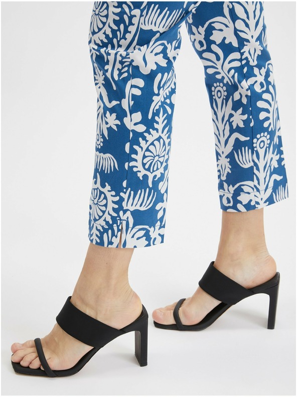 Orsay Pantaloni de damă cu model alb și albastru ORSAY