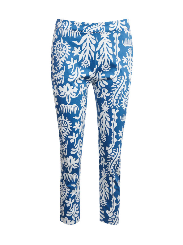Orsay Pantaloni de damă cu model alb și albastru ORSAY