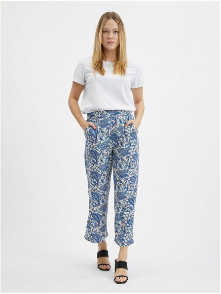 Orsay Pantaloni culottes cu model albastru pentru femei ORSAY