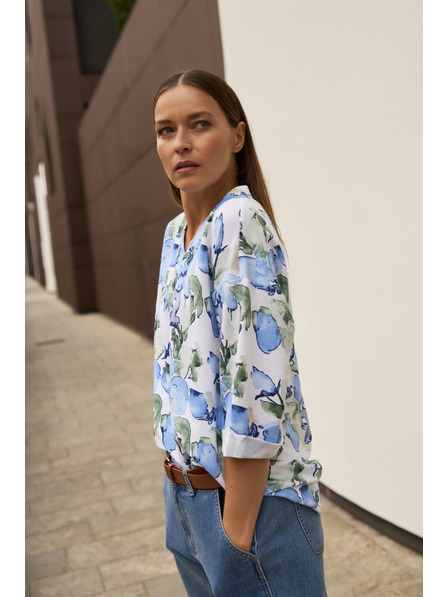 Moodo Bluză cu flori albastră Moodo