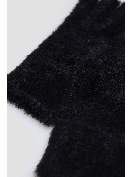 Moodo Mănuși din blană negre Moodo