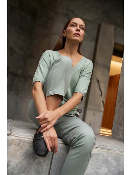 Moodo Pantaloni din bumbac olive Moodo