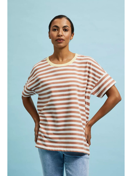 Moodo Bluză cu dungi maro Moodo