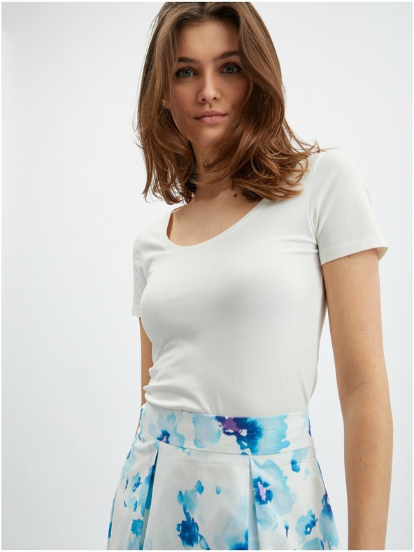 Orsay Fustă cu model floral albastru și albă pentru femei ORSAY