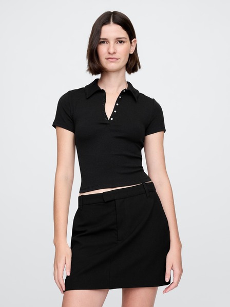 GAP Tricou polo crop Rib GAP