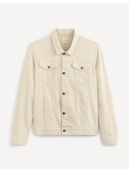 Celio Jachetă din denim crem Celio Arucha