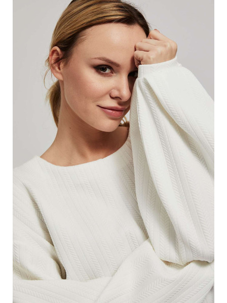 Moodo Hanorac cu mâneci bufante perlat Moodo