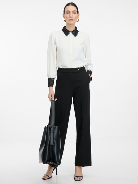 Orsay Cămașă crem de damă cu guler contrastant ORSAY