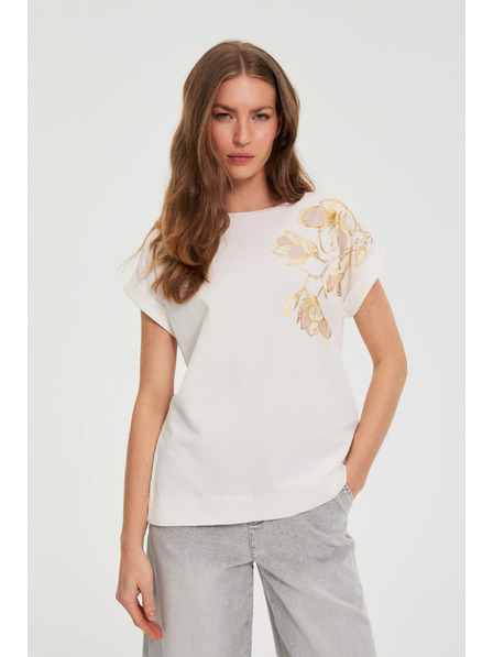 Moodo Bluză cu imprimeu alb Moodo