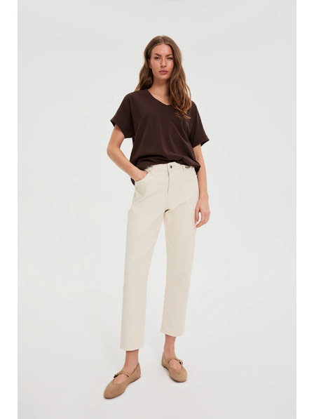 Moodo Tricou cu decolteu maro Moodo