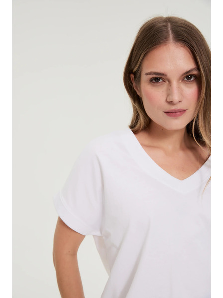 Moodo Tricou cu decolteu alb Moodo