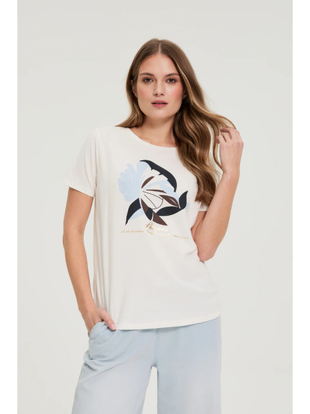 Moodo Bluză cu imprimeu alb Moodo