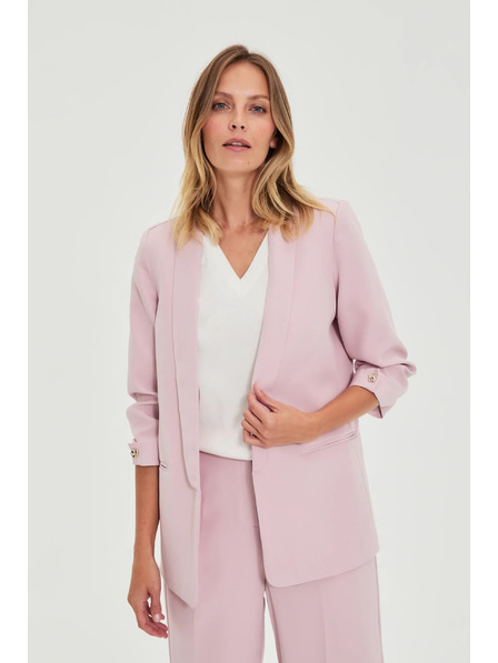 Moodo Blazer cu mâneci șifonare roz Moodo