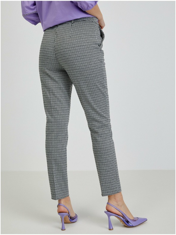 Orsay Pantaloni cu model alb și negru pentru femei ORSAY