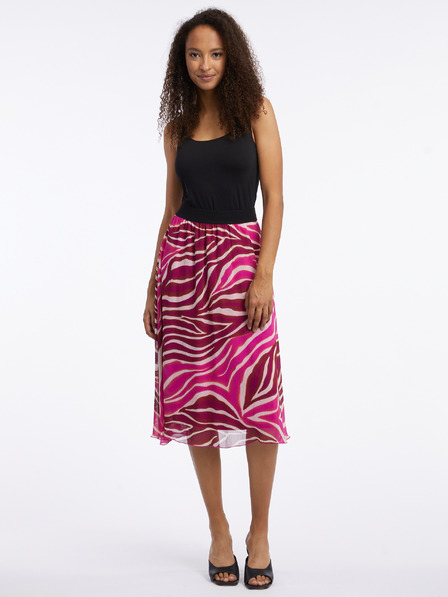 Orsay Fustă midi cu model roz vișiniu pentru femei ORSAY