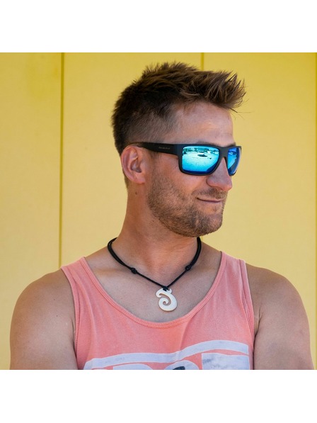 Horsefeathers Ochelari de soare Zenith - matt black fade out/mirror blue