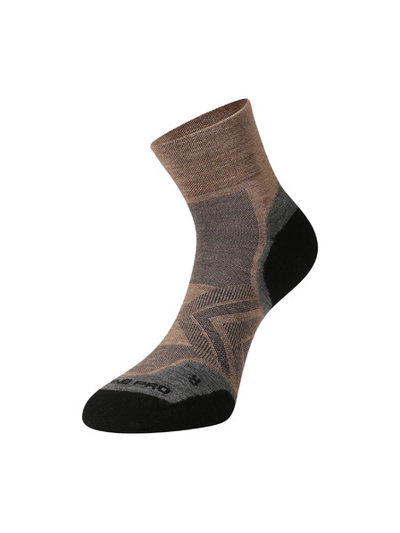 ALPINE PRO Șosete antibacteriene din lână merino ALPINE PRO DERERE driftwood