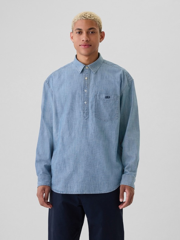 GAP Cămașă Chambray cu logo GAP