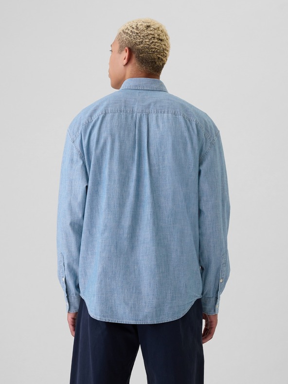 GAP Cămașă Chambray cu logo GAP
