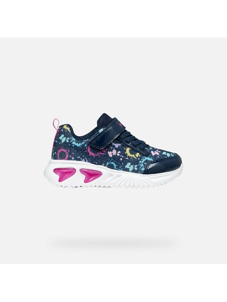 Geox Adidași cu LED albastru închis pentru fetițe Geox Assister