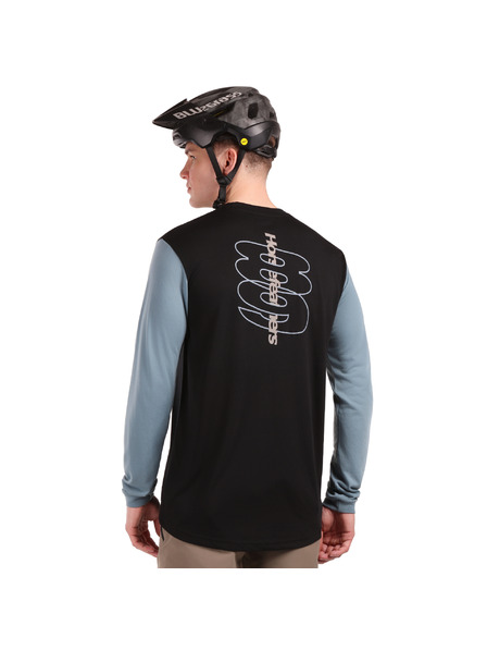 Horsefeathers Tricou Bike Fury LS - black/citadel