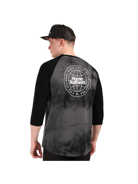 Horsefeathers Tricou Global Raglan - negru/tie dye