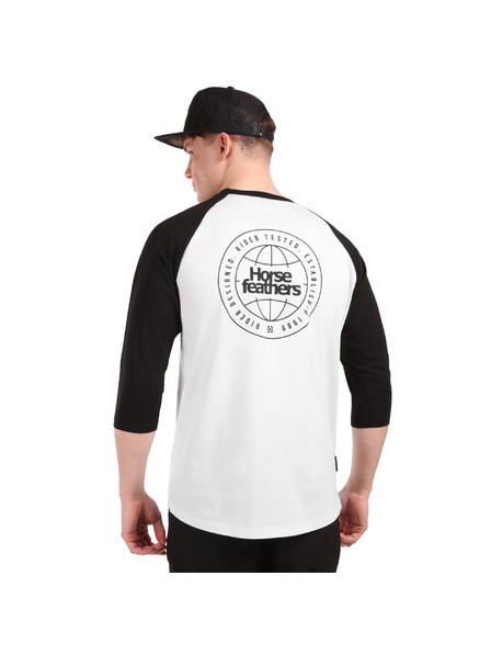 Horsefeathers Tricou Global Raglan - white/black