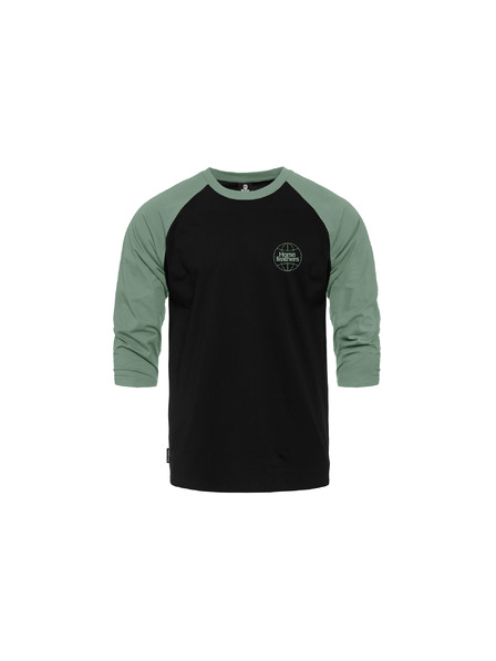 Horsefeathers Tricou Global Raglan - black/iceberg green